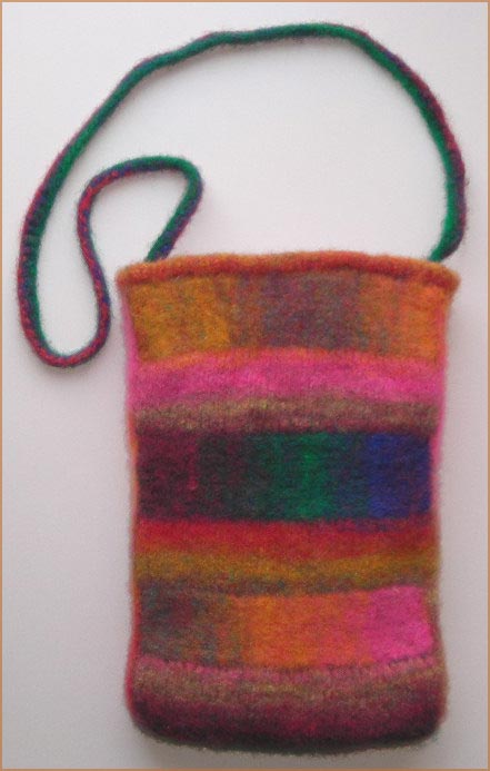 Two Way Striped Felted Bag knitting pattern