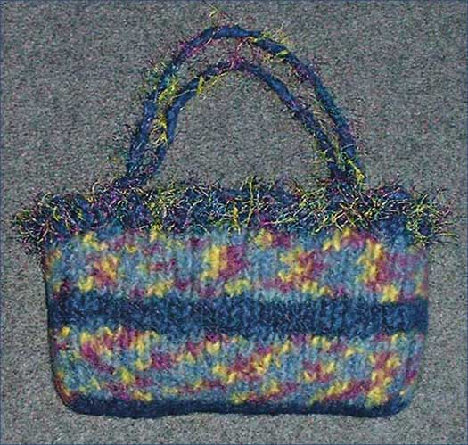 Felted Bag With Eyelash Yarn Trim